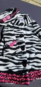 Girl's Zebra print coat & hat
